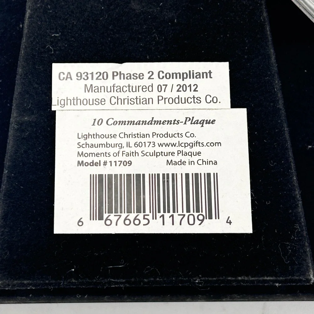 Lighthouse 10 Commandments Bronze Sculpture Plaque Christian Products 11709 NEW